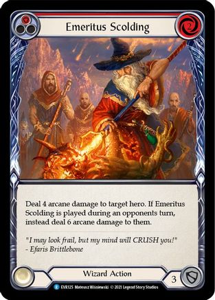 Emeritus Scolding (Red) [EVR125] (Everfest)  1st Edition Rainbow Foil-3