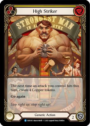 High Striker (Yellow) [EVR165] (Everfest)  1st Edition Extended Art Rainbow Foil-3