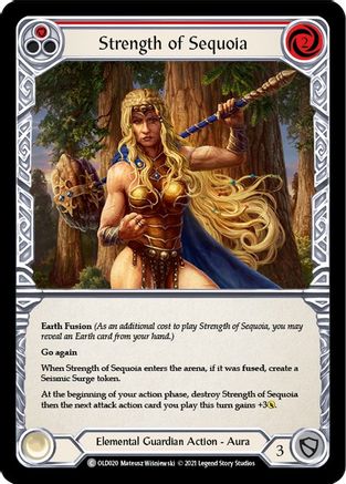 Strength of Sequoia (Red) [OLD020] (Tales of Aria Oldhim Blitz Deck)  1st Edition Normal-1