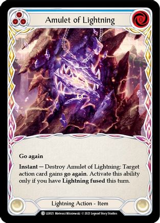 Amulet of Lightning (Blue) [LXI021] (Tales of Aria Lexi Blitz Deck)  1st Edition Normal-1