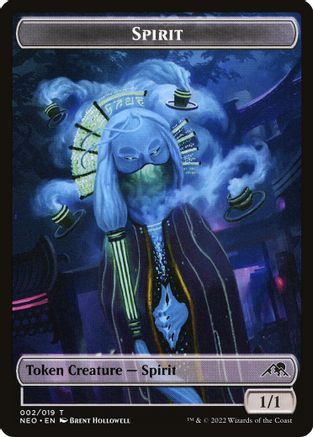 Spirit (002) // Treasure (017) Double Sided Token (NEO-2 // 17) - Kamigawa: Neon Dynasty Foil