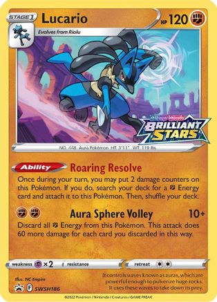 Lucario (SWSH186) (Prerelease Promo) [Sword & Shield: Black Star Promos]-1