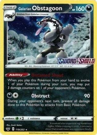 Galarian Obstagoon (119/202) (Cosmos Holo) [Sword & Shield: Base Set]-1