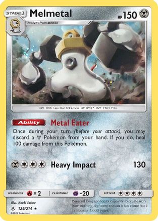 Melmetal (129/214) (Cosmos Holo) [Sun & Moon: Unbroken Bonds]-1