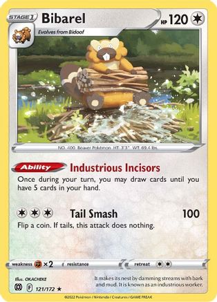 Bibarel (121/172) (Theme Deck Exclusive) [Sword & Shield: Brilliant Stars]-1