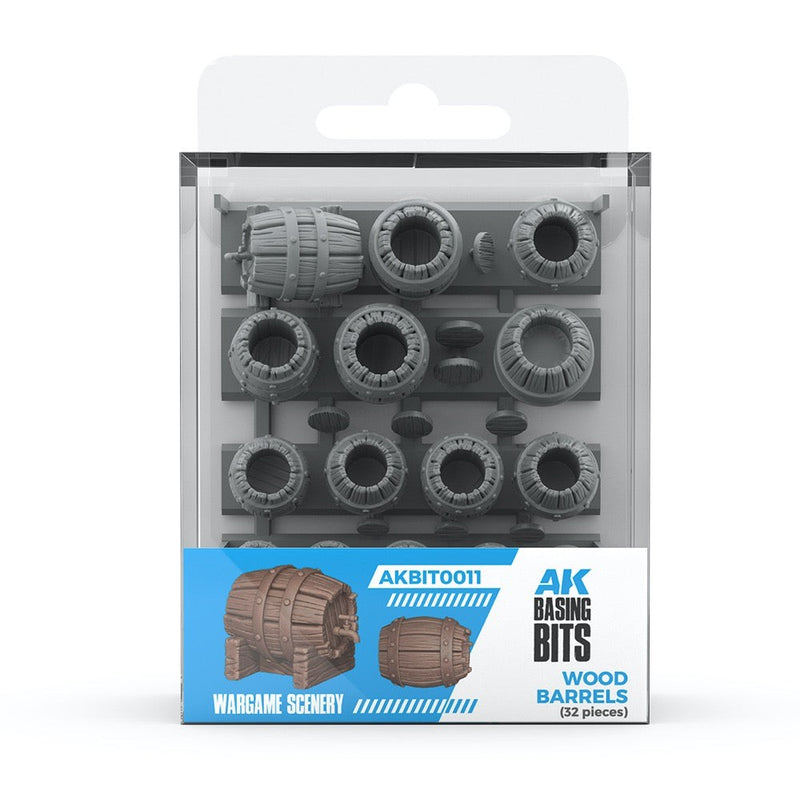 AK Interactive - Basing Bits - Wood Barrels - 32 Pieces
