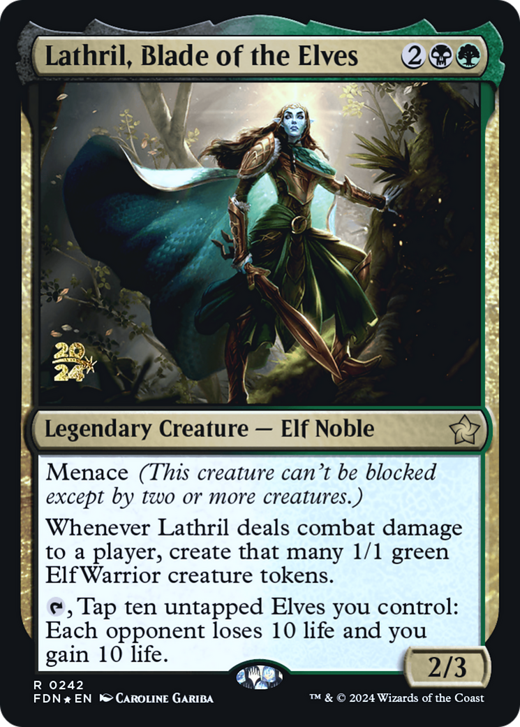 Lathril, Blade of the Elves [Foundations Prerelease Promos]-1