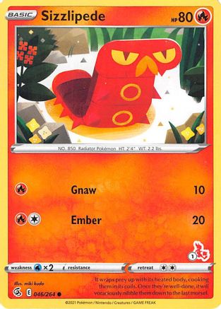 Sizzlipede (046/264) (Cinderace Stamp #1) [Battle Academy 2022]-1