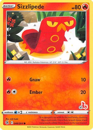 Sizzlipede (046/264) (Cinderace Stamp #17) [Battle Academy 2022]-1