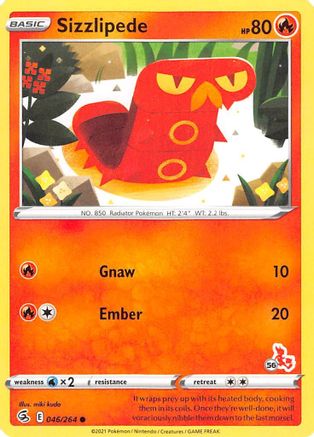 Sizzlipede (046/264) (Cinderace Stamp #56) [Battle Academy 2022]-1