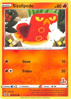 Sizzlipede (046/264) (Cinderace Stamp #56) [Battle Academy 2022]-1