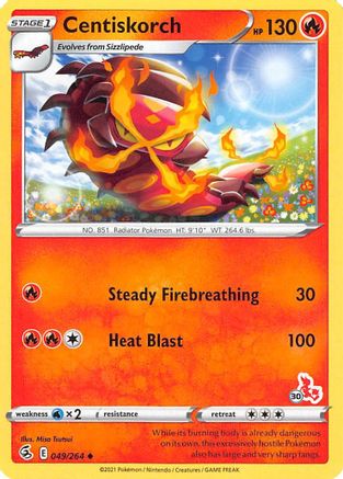 Centiskorch (49/264) (Cinderace Stamp #30) [Battle Academy 2022]-1