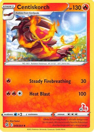 Centiskorch (49/264) (Cinderace Stamp #51) [Battle Academy 2022]-1