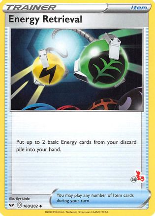 Energy Retrieval (160/202) (Cinderace Stamp #25) [Battle Academy 2022]-1