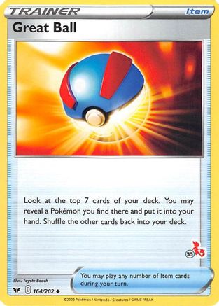 Great Ball (164/202) (Cinderace Stamp #33) [Battle Academy 2022]-1