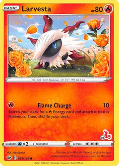 Larvesta (23/198) (Cinderace Stamp #36) [Battle Academy 2022]-1
