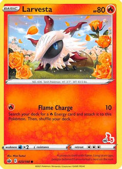 Larvesta (23/198) (Cinderace Stamp #46) [Battle Academy 2022]-1