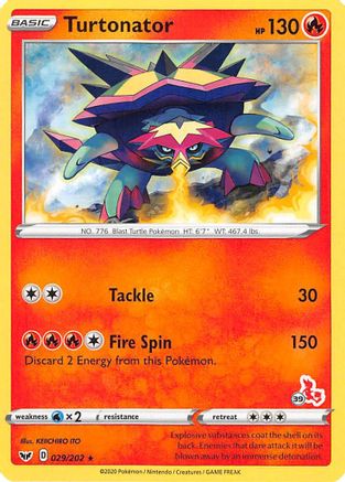 Turtonator (029/202) (Cinderace Stamp #39) [Battle Academy 2022]-1