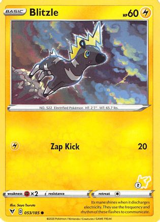 Blitzle (053/185) (Pikachu Stamp #2) [Battle Academy 2022]-1