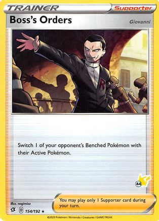 Boss's Orders (154/192) (Pikachu Stamp #44) [Battle Academy 2022]-1