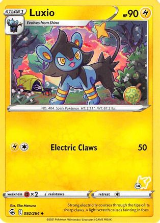 Luxio (092/264) (Pikachu Stamp #14) [Battle Academy 2022]-1