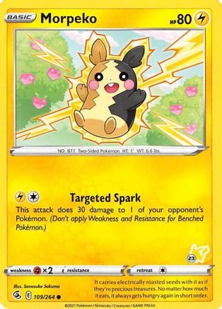 Morpeko (109/264) (Pikachu Stamp #23) [Battle Academy 2022]-1