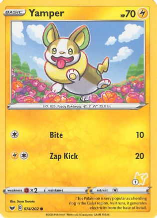 Yamper (074/202) (Pikachu Stamp #1) [Battle Academy 2022]-1