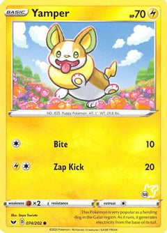 Yamper (074/202) (Pikachu Stamp #58) [Battle Academy 2022]-1