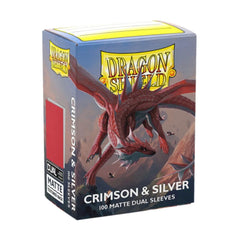 Dragon Shield: Sleeves – Matte Dual – Crimson & Silver-1