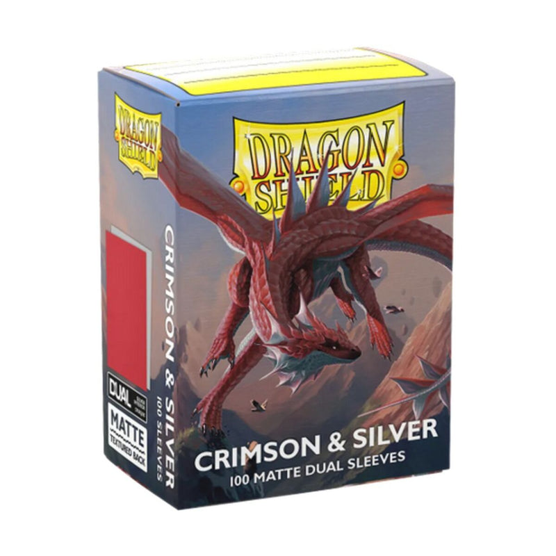 Dragon Shield: Sleeves – Matte Dual – Crimson & Silver-1