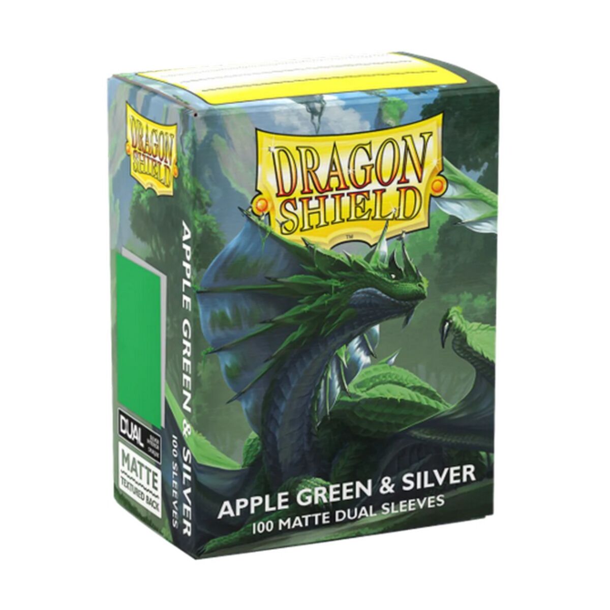 Dragon Shield: Sleeves – Matte Dual – Apple Green & Silver-1