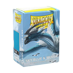 Dragon Shield: Sleeves – Matte Dual – Sky Blue & Silver-1