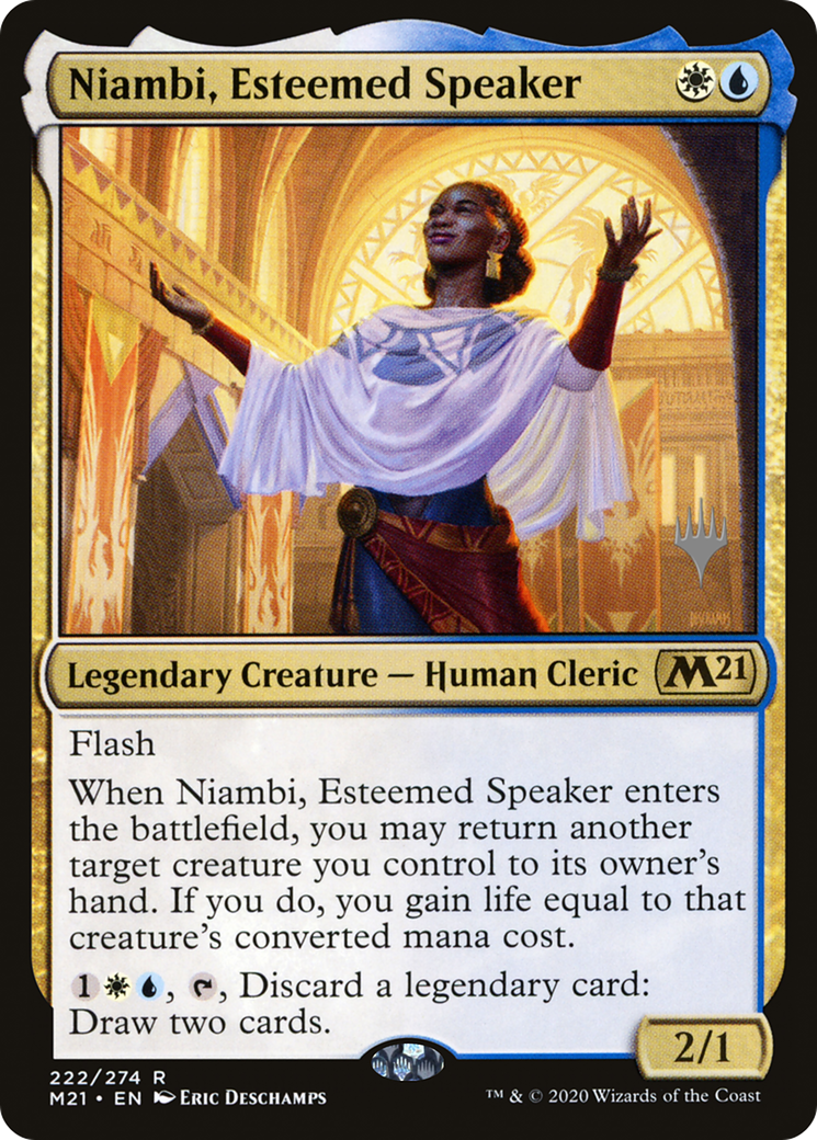Niambi, Esteemed Speaker (Promo Pack) [Core Set 2021 Promos]-1