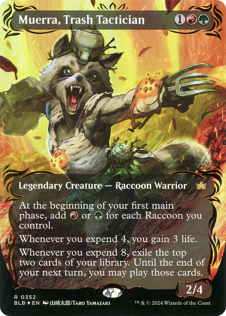 Muerra, Trash Tactician (Borderless) (Raised Foil) [Bloomburrow]-1