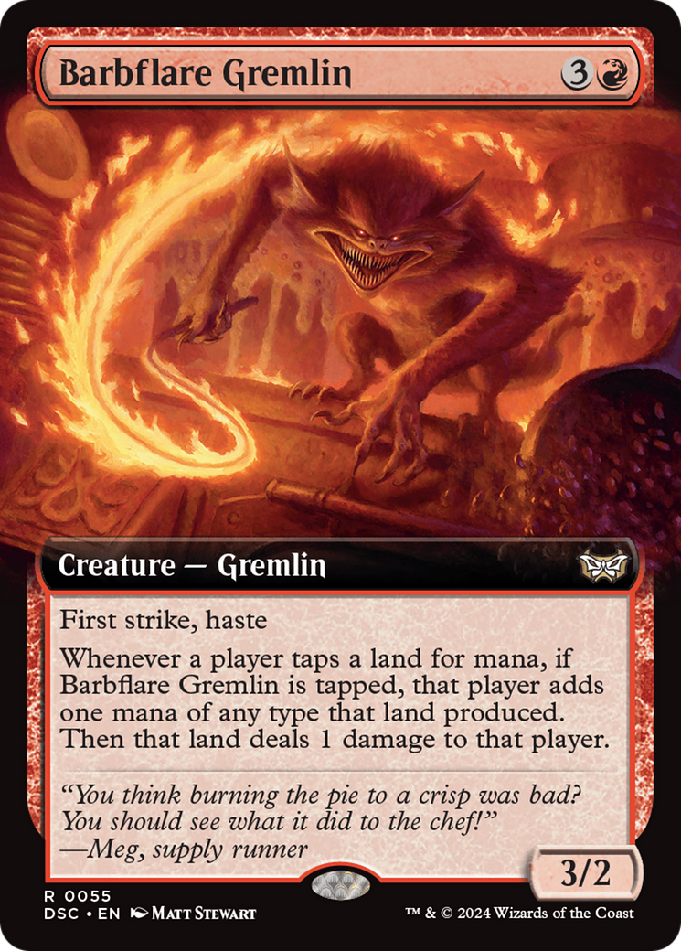 Barbflare Gremlin (Extended Art) [Duskmourn: House of Horror Commander]-1