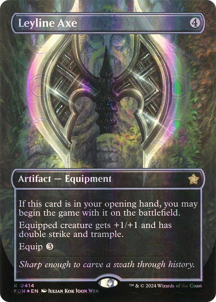 Leyline Axe (Borderless) (Mana Foil) [Foundations]-1