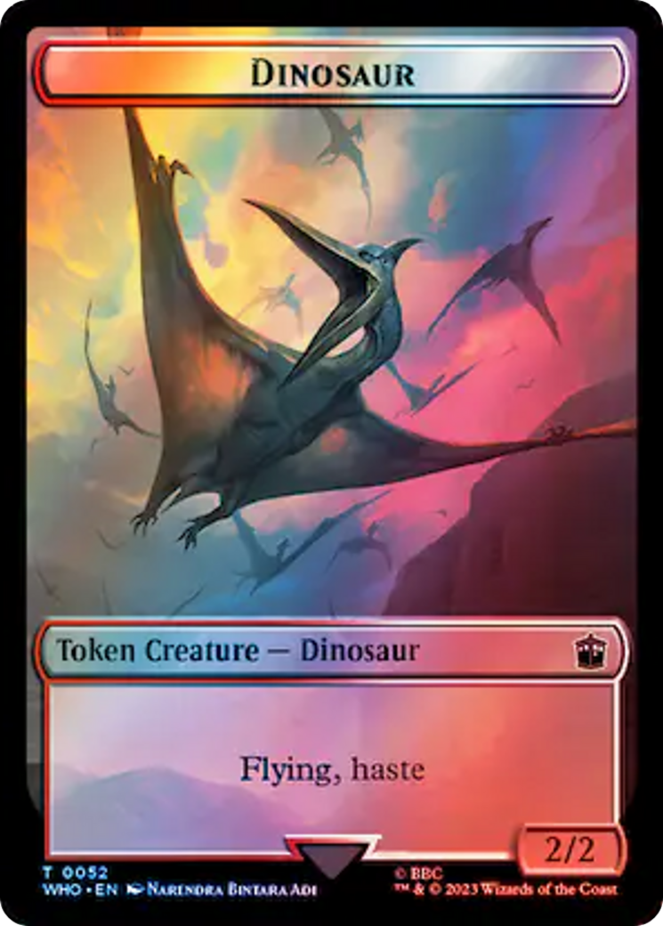Dalek // Dinosaur Double-Sided Token (Surge Foil) [Doctor Who Tokens]-2