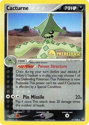 Cacturne (27/108) (Prerelease Promo) [EX: Power Keepers]-1