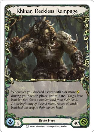 Rhinar, Reckless Rampage [1HP001] (History Pack 1)-1