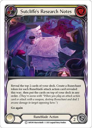 Sutcliffe's Research Notes (Yellow) [1HP298] (History Pack 1)-1