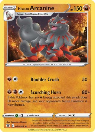 Hisuian Arcanine (071/189) [Sword & Shield: Astral Radiance]-1