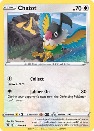Chatot (129/189) [Sword & Shield: Astral Radiance]-1