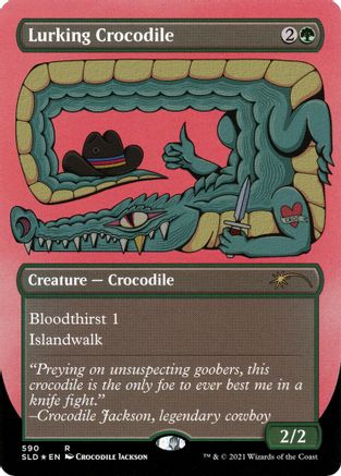 Lurking Crocodile (Foil Etched) [Secret Lair Drop Promos]-1