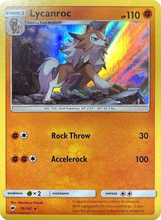Lycanroc (76/147) (Water Web Holo) [Sun & Moon: Burning Shadows]-1