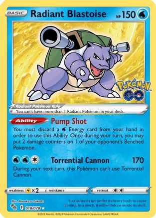 Radiant Blastoise (018/078) [Pokémon GO]-1