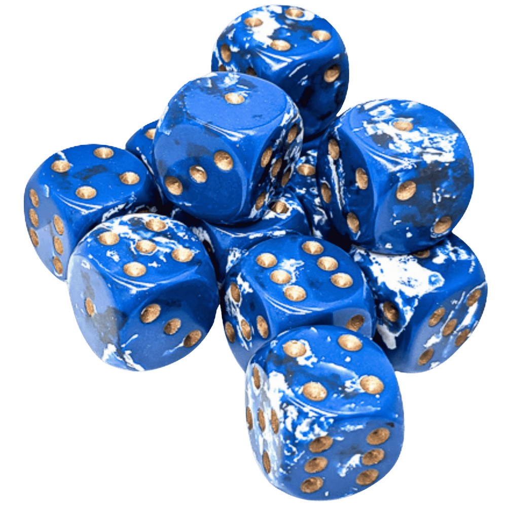 CHX 24606 Brush Wavebreak/gold 16mm d6 Dice Block (12 dice)