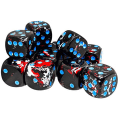 CHX 24608 Brush Dark Side/blue 16mm d6 Dice Block (12 dice)