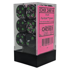 CHX 24614 Brush Paintball/green 16mm d6 Dice Block (12 dice)