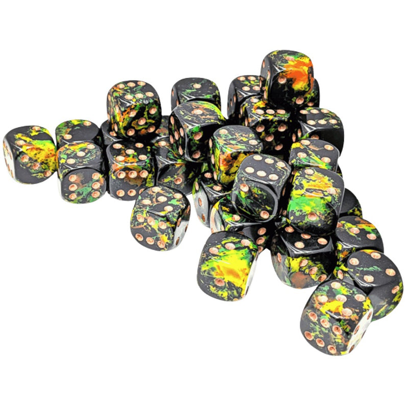CHX 24805 Brush Deep Forest/gold 12mm d6 Dice Block (36 dice)