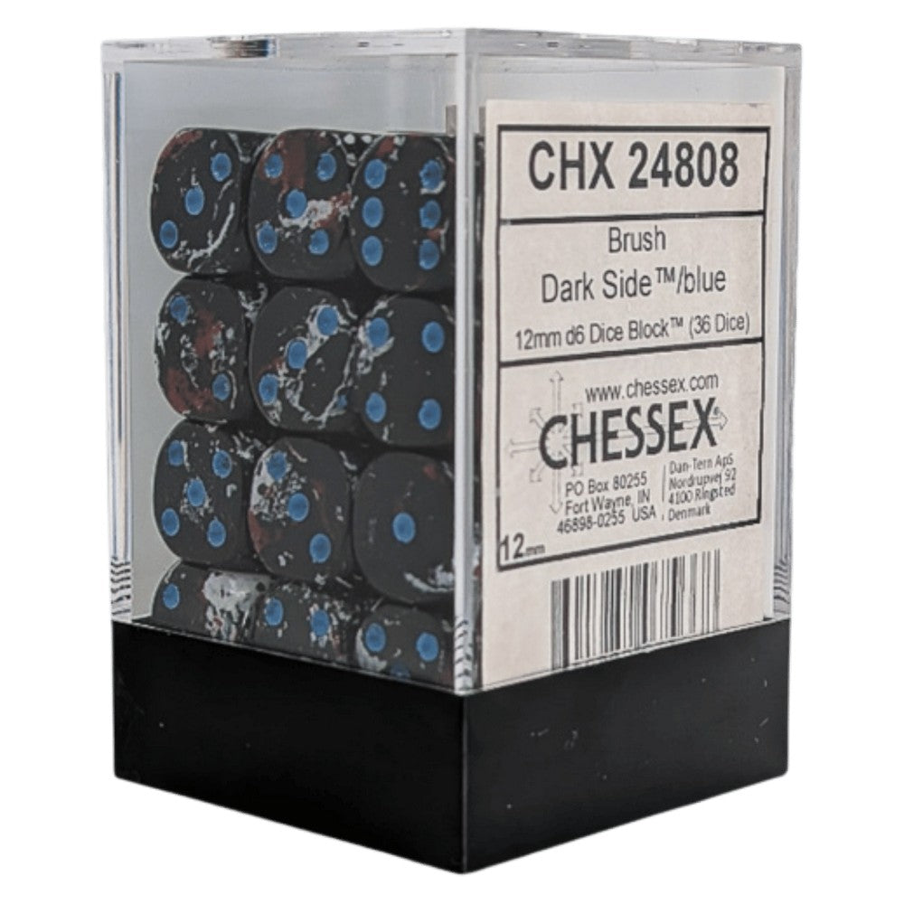 CHX 24808 Brush Dark Side/blue 12mm d6 Dice Block (36 dice)
